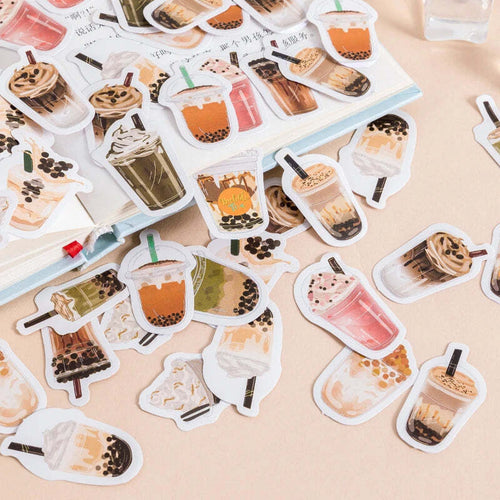 Boba Milk Tea Sticker Flakes, Bubble Tea Decorative Stickers
