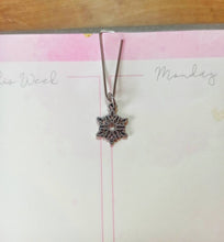 Load image into Gallery viewer, Minimal Silver Snowflake Planner Dangle Jewellery, Silver Winter Planner Charm,