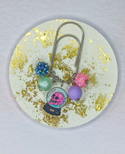 Load image into Gallery viewer, Pastel Goth Skull Snow Globe Halloween Planner Clip Bookmark