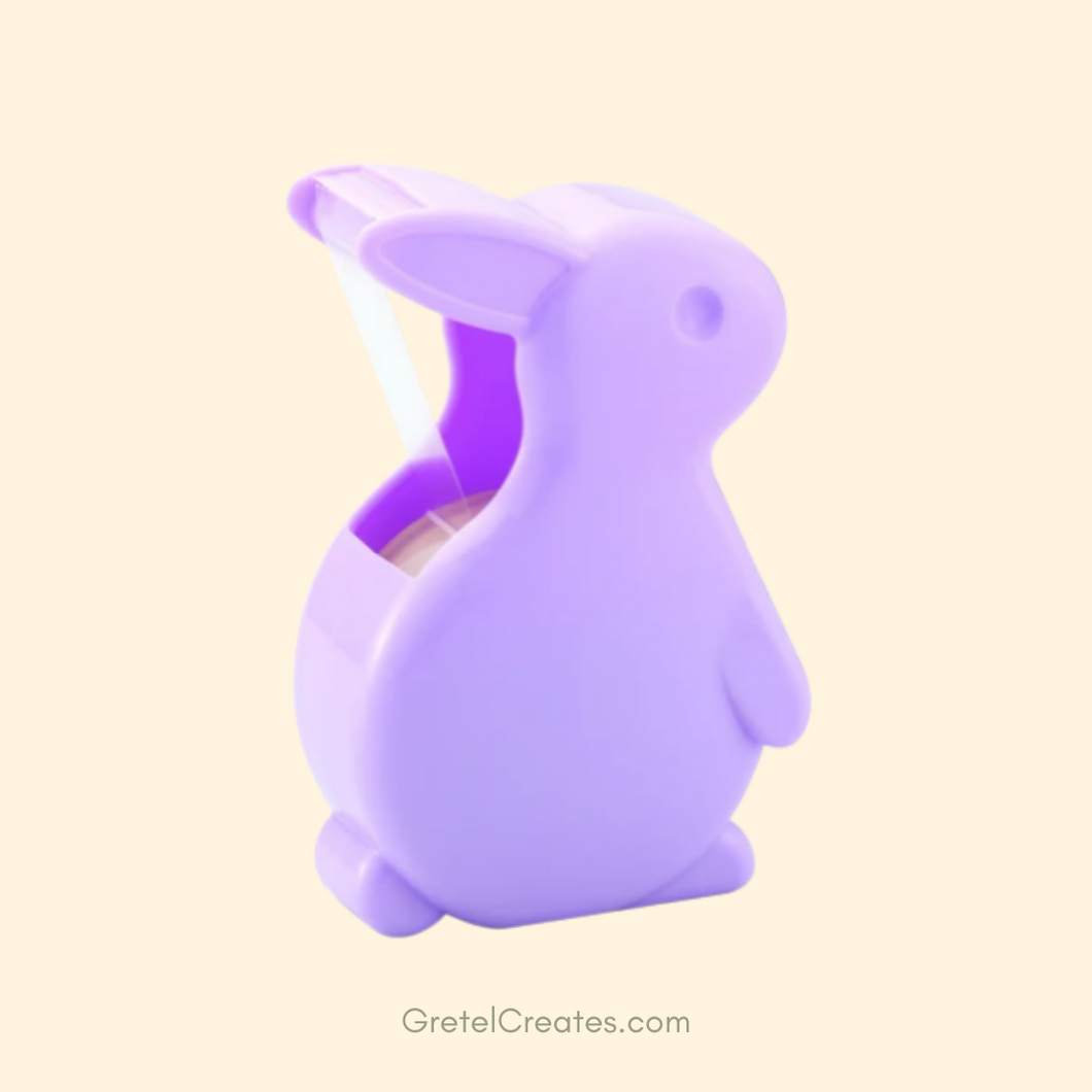 Pastel Rabbit Washi Tape Dispenser, Kawaii Washi Tape Holder (Colour: Pastel Purple)
