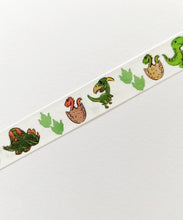 Load image into Gallery viewer, Foiled Dinosaur Washi Tape