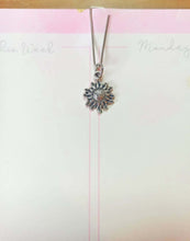 Load image into Gallery viewer, Minimal Silver Planner Dangle Jewellery, Silver Sunflower Planner Charm