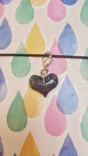 Load image into Gallery viewer, Heart Planner Charm// Glitter Stitch Marker// Valentines Charm