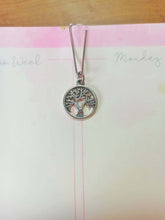 Load image into Gallery viewer, Minimal Silver Tree Planner Dangle Jewellery, Silver Tree of Life Charm, Silver
