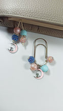 Load image into Gallery viewer, Pink Crescent Moon Planner Dangle Jewellery, Pink &amp; Blue Cat Planner Charm, Plan