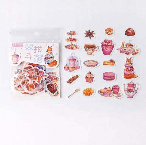 Afternoon Tea Sticker Flakes, Coffee and Cake Decorative Journal Stickers