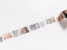 Load image into Gallery viewer, Vintage Style Postage Stamp Washi Tape,  30mm Retro Ephemera Decorative Tape