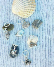 Load image into Gallery viewer, Seaside Stitch Markers// Sea Life Progress Keepers// Fish Knitting Markers