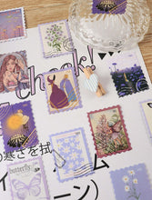 Load image into Gallery viewer, Purple Whimsical Stamp Journal Sticker Flakes