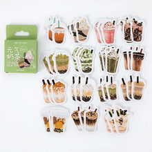 Load image into Gallery viewer, Boba Milk Tea Sticker Flakes, Bubble Tea Decorative Stickers