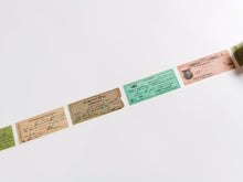 Load image into Gallery viewer, Vintage Style Cheque Washi Tape,  30mm Retro Ephemera Cheque Decorative Tape