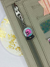 Load image into Gallery viewer, Pastel Goth Skull Snow Globe Halloween Planner Charm