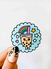 Load image into Gallery viewer, Kawaii Rainbow Bubble Tea Decorative Vinyl Sticker