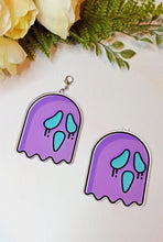 Load image into Gallery viewer, Purple Ghoulish Ghost Recycled Acrylic Washi Cutter