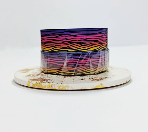 Colourful Rainbow Foil Zebra Print Washi Tape