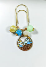 Load image into Gallery viewer, Blue Waves Planner Jewellery, Blue and Yellow Abstract Planner Charm, Planner Ta