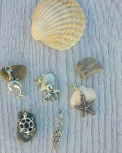 Load image into Gallery viewer, Seaside Stitch Markers// Sea Life Progress Keepers// Fish Knitting Markers