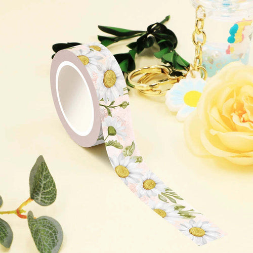 Minimal Daisy Washi Tape, Simple Floral Decorative Tape