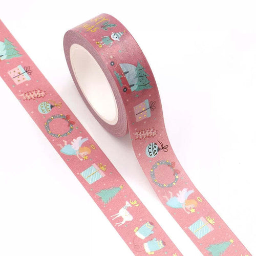Red Foiled Christmas Washi Tape