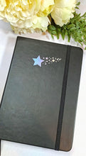 Load image into Gallery viewer, Holographic Foiled Shooting Star Dot Grid Journal - Choose Black or White Pages