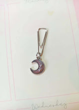 Load image into Gallery viewer, Minimal Silver Moon Planner Dangle Jewellery, Silver Crescent Moon Planner Charm
