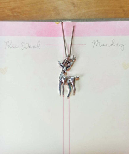 Minimal Silver Stag Planner Dangle Jewellery, Silver Stag Planner Charm, Silver