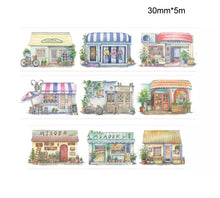 Load image into Gallery viewer, Floral Cottagecore Shop front Wide Washi Tape
