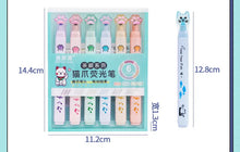 Load image into Gallery viewer, Cute Cat Highlighter Pen Set - Various Colours