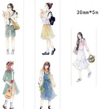 Load image into Gallery viewer, Shopping Fashion Girl Wide Washi Tape