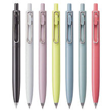 Load image into Gallery viewer, A group of Limited Edition Uni-Ball One F Faded Colours - 0.5MM pens by uni-ball are lined up on a white surface.