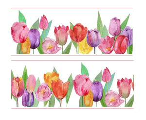 Spring Tulip Washi Tape,  45mm Red Flower Decorative Tape
