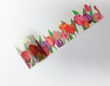 Load image into Gallery viewer, Spring Tulip Washi Tape,  45mm Red Flower Decorative Tape