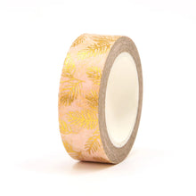 Load image into Gallery viewer, gold foil pine tree washi tape, pink &amp; gold foil tree decorative planner tape