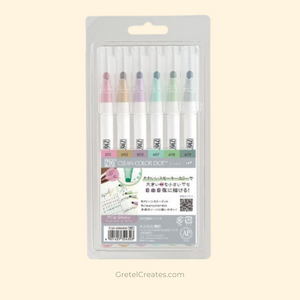 kuretake zig clean color dot pen sets smoky colours