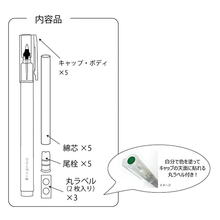 Load image into Gallery viewer, A diagram showing the parts of a Kuretake Karappo Empty Fineliner Pen in Japanese.