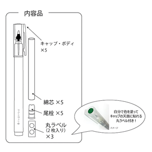 A diagram showing the parts of a Kuretake Karappo Empty Fineliner Pen in Japanese.