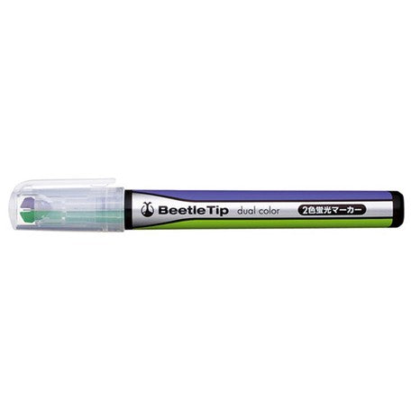 kokuyo beetle tip 3 way dual colour  highlighter pen green & purple