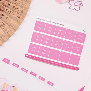sakura monthly tabs - wonton in a million sticker sheet