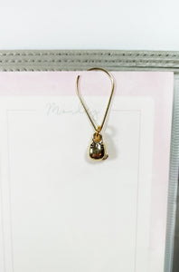 minimal gold planner dangle jewellery, gold cat planner charm, planner tails bookmark