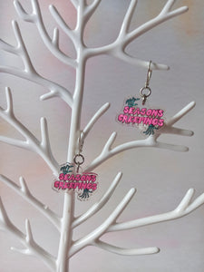 seasons creepings pastel goth acrylic christmas holidays dangle earrings
