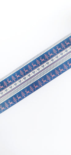 30mm blue & pink christmas fair isle washi tape
