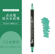 Load image into Gallery viewer, kuretake zig clean color dot metallic individual pens green 121