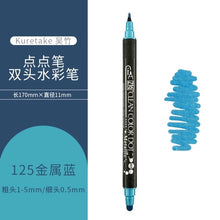 Load image into Gallery viewer, kuretake zig clean color dot metallic individual pens blue 125