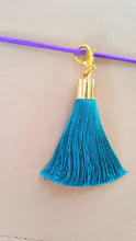 Load image into Gallery viewer, Teal Planner Charm, Teal Tassel Charm