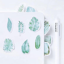 Load image into Gallery viewer, monstera sticker flakes, botanicql planner stickers, botanical scrapbooking stickers
