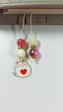 Load image into Gallery viewer, White Cat Planner Dangle Jewellery, Pink Heart Planner Charm, Planner Tails Bookmark