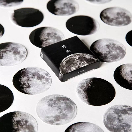 moon phase sticker flakes, lunar phase decorative stickers