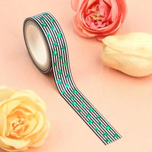 Load image into Gallery viewer, Cute Green Foil Heart Washi Tape, Minimal Foiled Japanese Tape
