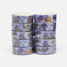 Load image into Gallery viewer, Purple Ghosts and Ghouls Washi Tape, Halloween Decorative Planner Tape