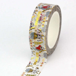 Gold Foil Christmas Sloth Washi Tape